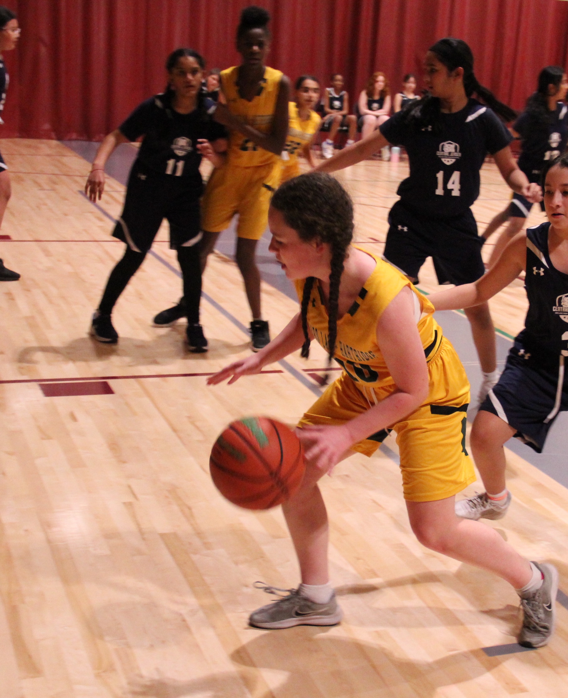 girls playing basketball
